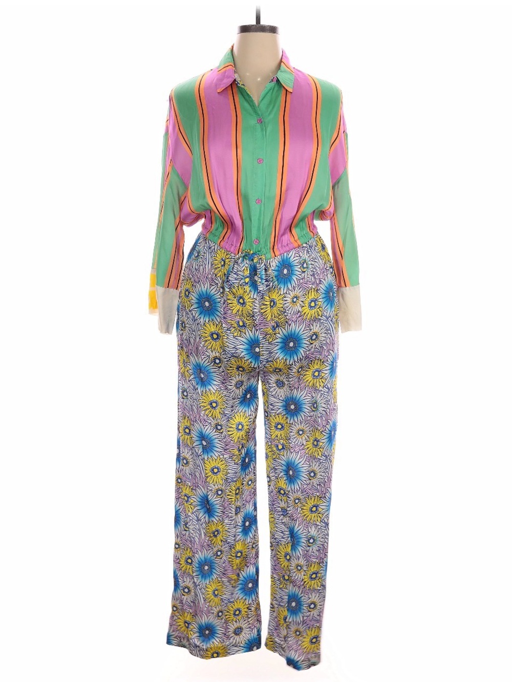 Me369 Margot Artisan Jumpsuit Loose Fit w Pockets Large